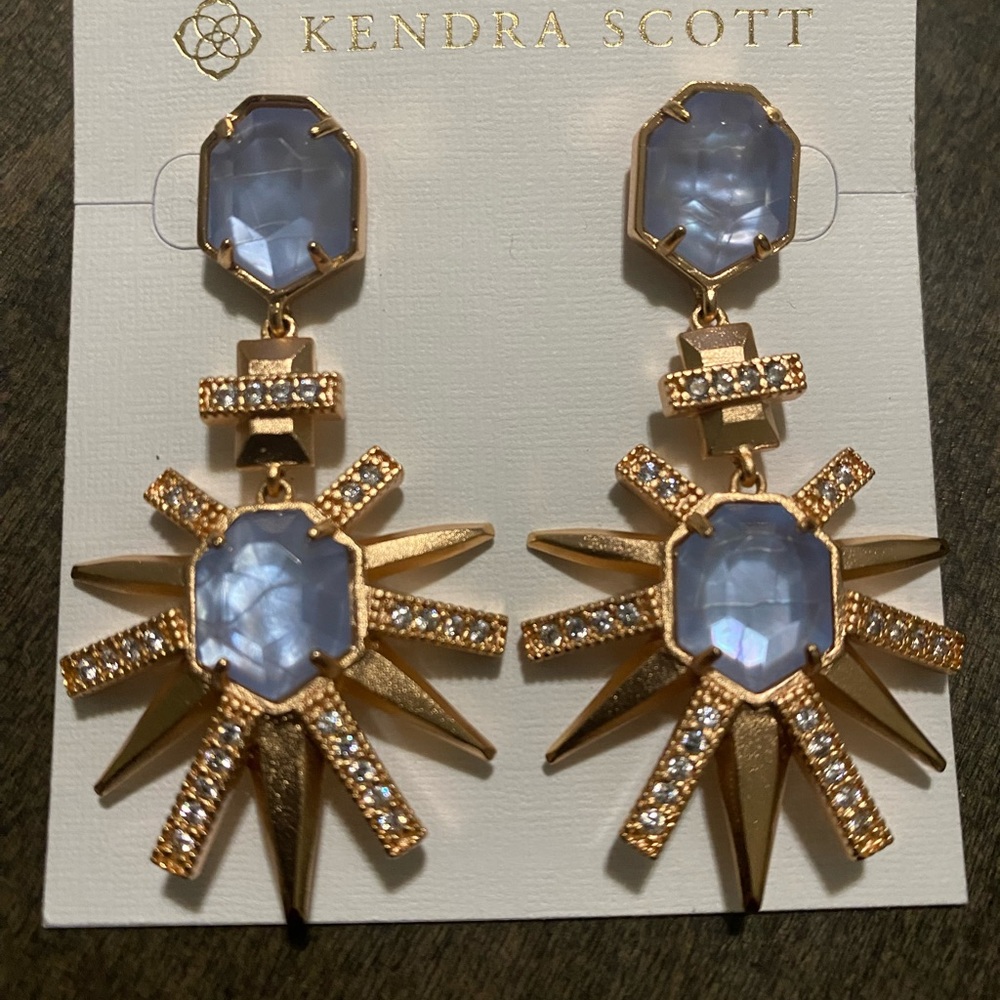 Kendra Scott Rose Gold & Blue Illusion Alllie Earrings - Retired Style